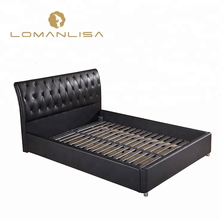 Современная мебель для спальни деревянное Кинг сайз кожаный каркас кровати