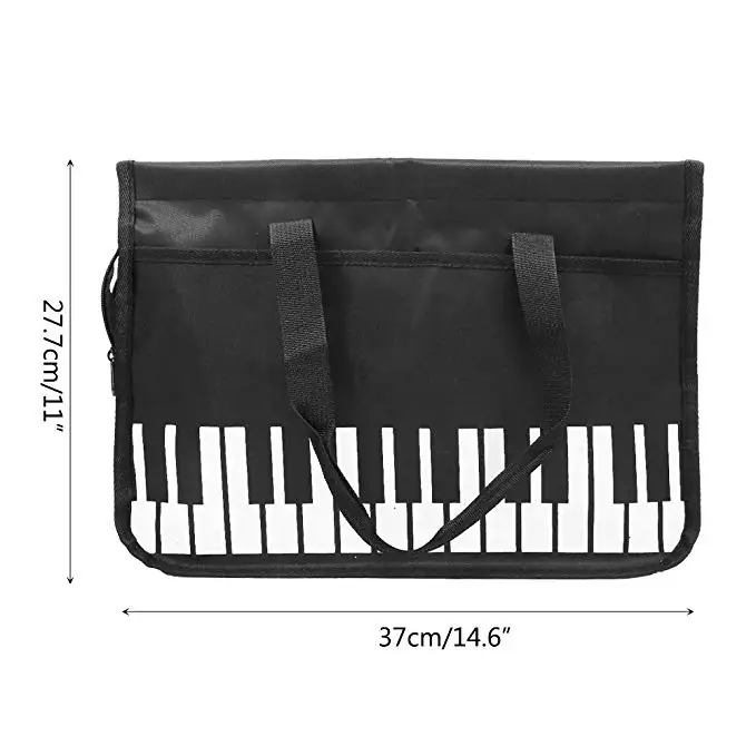 Piano Keys Music Handbag,Waterproof Oxford Cloth Tote Bag Reusable Grocery Bag Shoulder Shopping Bag