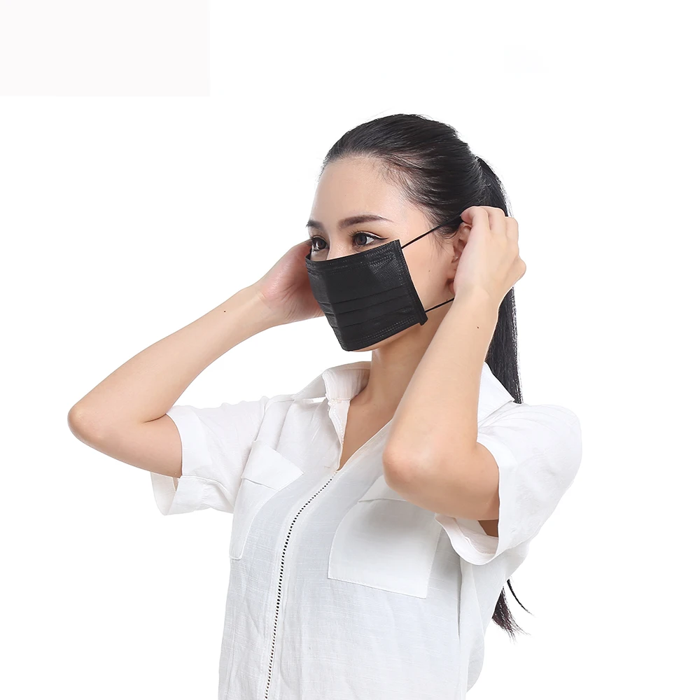 Медицинская одноразовая Non-woven черная хирургическая маска для лица