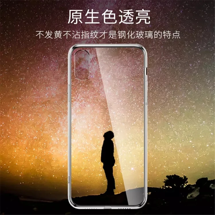 For Xiaomi Mi Mix 2S Case, Transparent Tempered Glass Case with TPU Bumper Back Cover for Xiaomi Mi Mix 2S