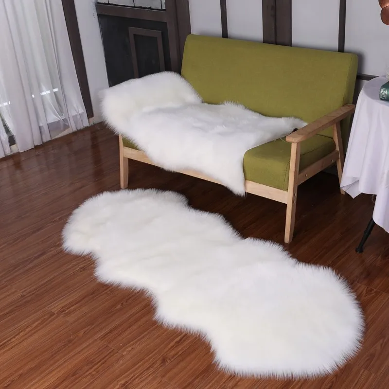 Comfortable living room faux sheepskin floor rug imitation wool carpet for living room