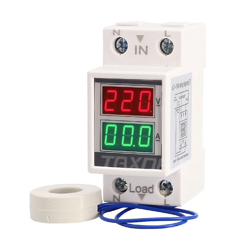 D37-2042 DIN rail Multi function Digital Meter AC 80-300V 0-100A 60A Ammeter Voltmeter Red Green LED Voltage Current Meter