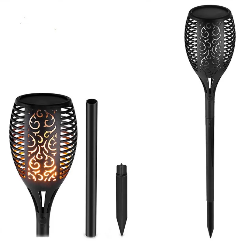 outdoor garden led solar light lamp torch 96leds
