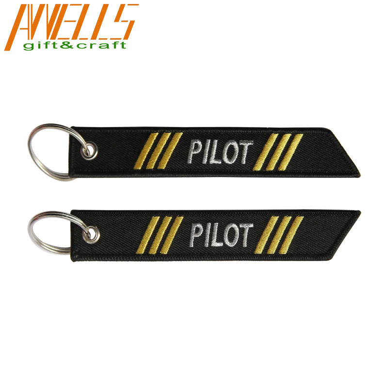 Customization Superior Quality Flight Keychains Blank Tags Custom Embroidery Design Your Own Key Tag