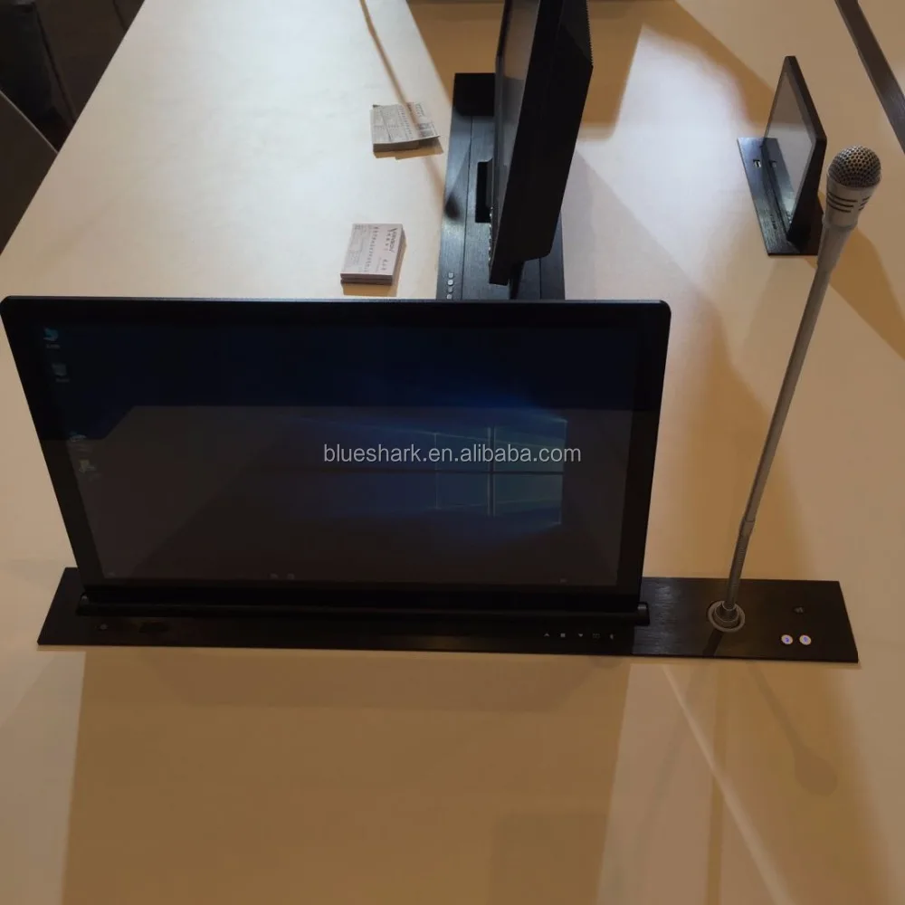 15,6 дюйма 17,3 дюйма 18,4 дюйма 21,5 дюйма pop up сенсорным ЖК-экраном монитора Лифт с микрофоном для конференц-системы