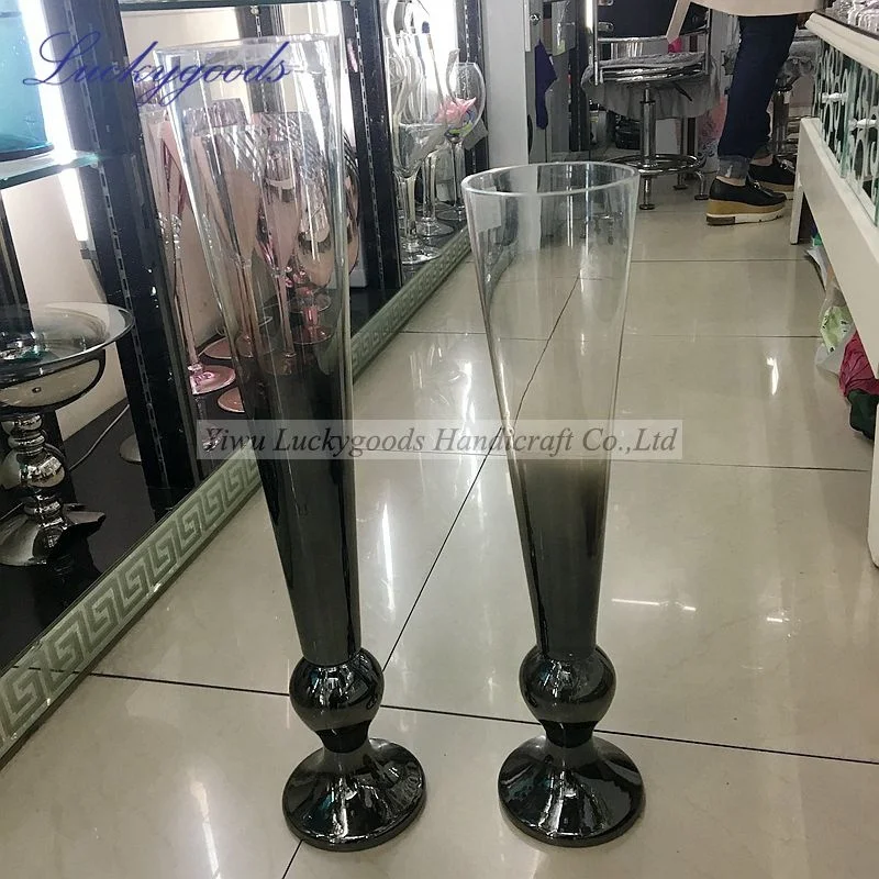 LHP020 new arrival transparent tall clear glass vases table vase centerpiece