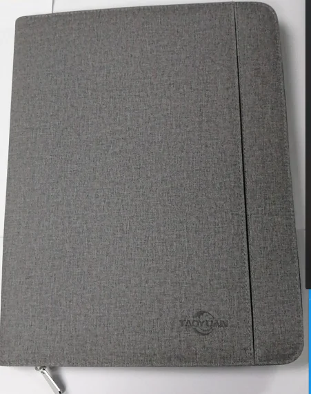 Gray wireless charging portfolio USB powerbank with holders notepad tablet stands