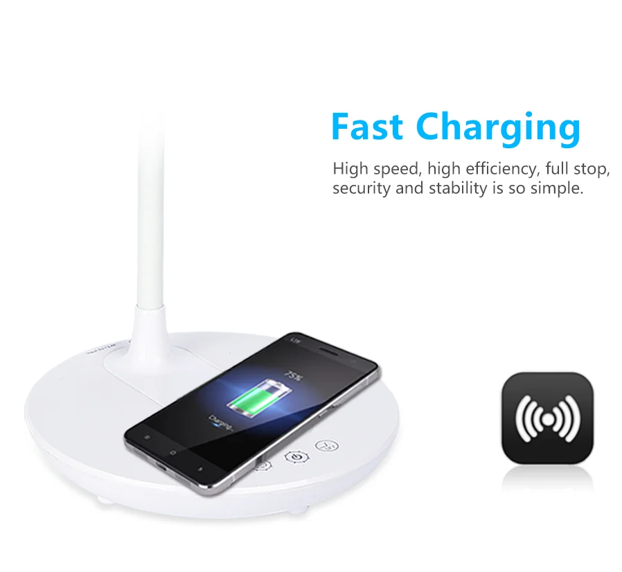 
Free sample dimmable flexible wireless charger led lamp table lamp 