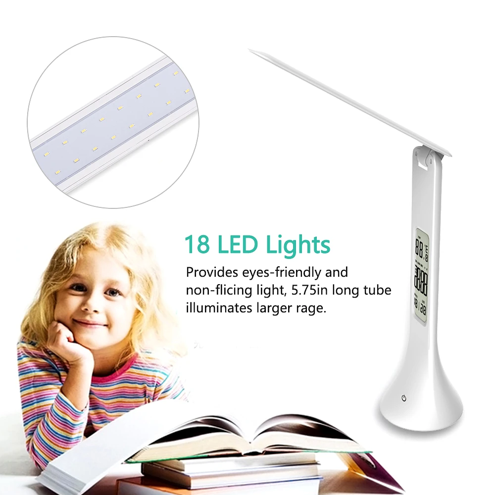 LED Desk Lamp Foldable Dimmable Touch Chargeable Table Light Night Lights