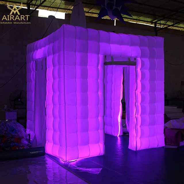 Китай светодиодный надувной Свадебный Фон photo booth корпус