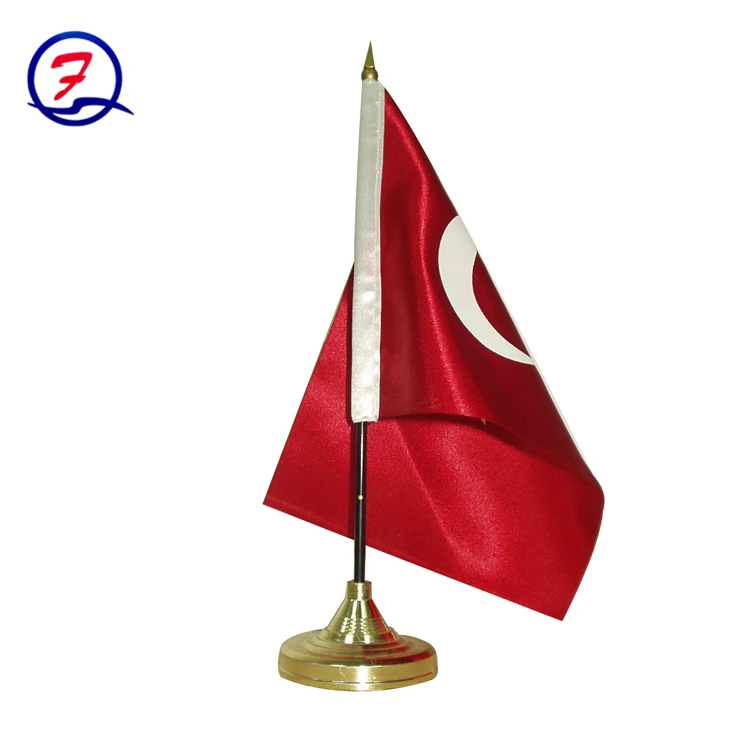 desktop flagpole flag holder Small Mini Set with Stand Base 14*21 decoration Table custom Desktop office Flag