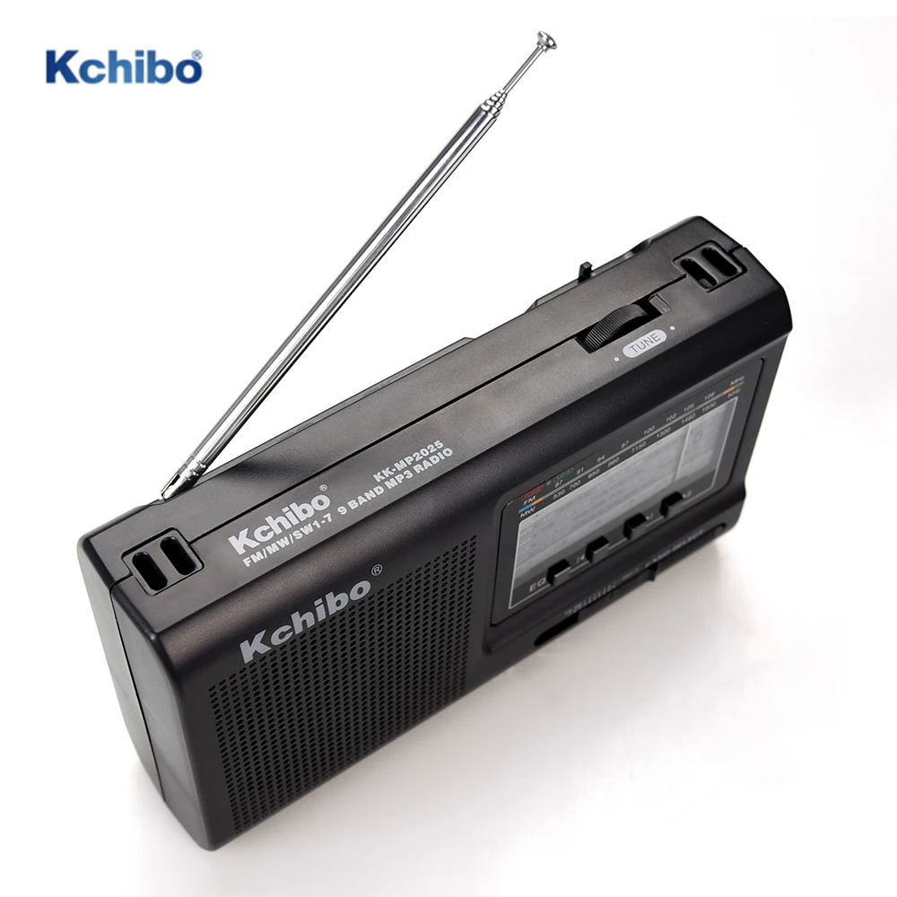 Stereo Kchibo radio FM/MW/SW1-8 10 band world receiver with MP3