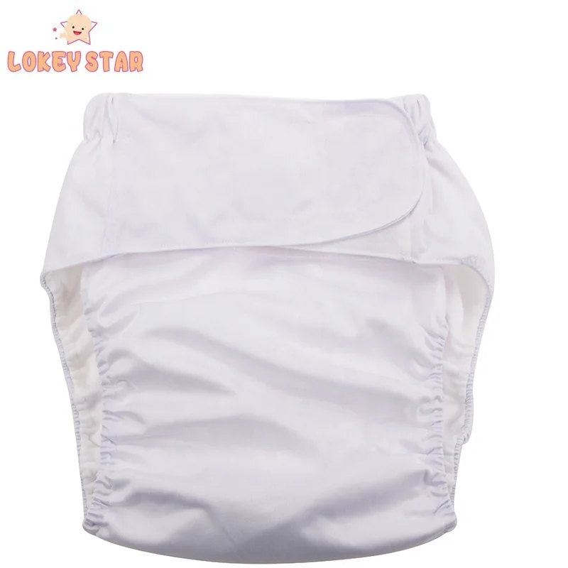 Регулируемые водонепроницаемые подгузники Lokeystar для мужчин и женщин, многоразовые трусики для взрослых с черной палочкой на талии