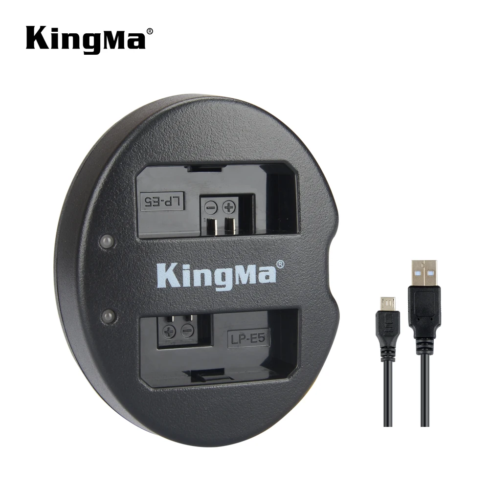 KingMa Portable Dual Micro USB Charger For LP-E5 Battery And For Canon EOS 450D 500D Camera
