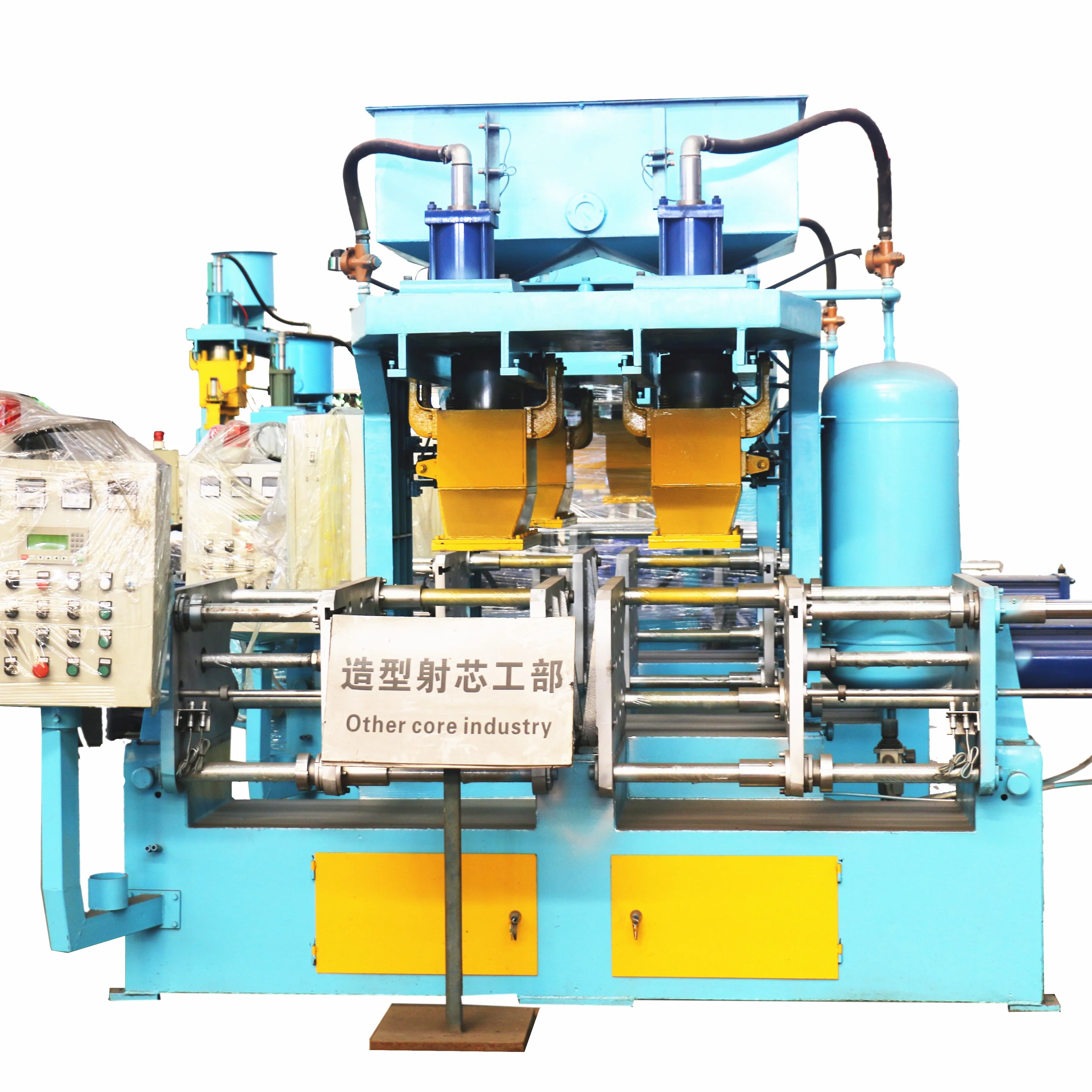 Double position Full automatic vertical/horizontal parting core shooting machine with folding screen,cold box core shooter