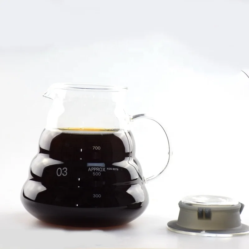 580ml High borosilicate glass thermo pour over coffee glass server pot