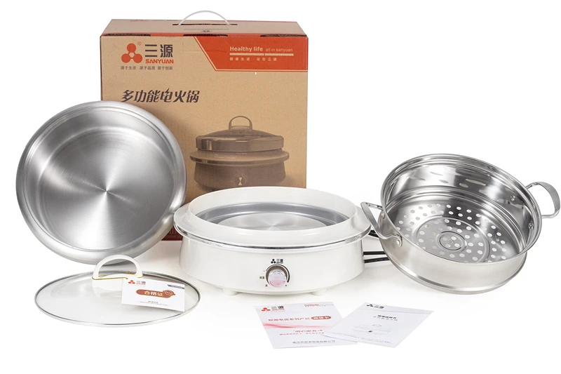 
4L new multipurpose food pot cooker thermal casserole stainless steel food warmer electric hot pot 