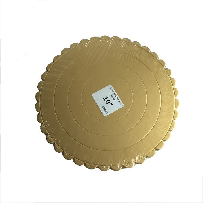 
Golden square shape scalloped cake Boards foil paper with handle 