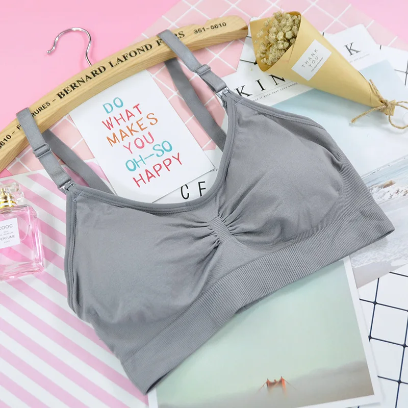 
Hot Selling Seamless Sexy Front Open Padded Breastfeeding Maternity Nursing Bra 