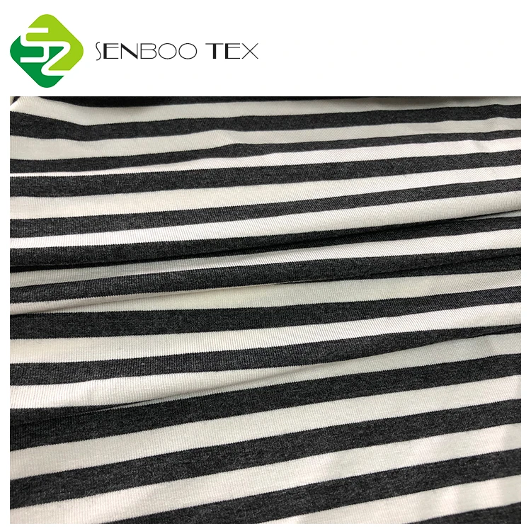 Sirospun anti-pilling 95% bamboo 5% spandex stripe fabric yarn dyed knit fabric for wholesale