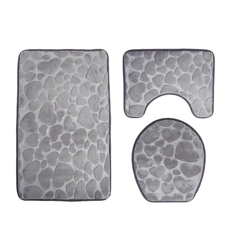3d embossing flower wave cloud heart shell pebble shape bath mat