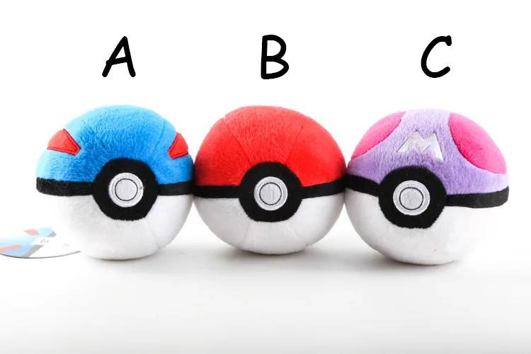 Stuffed pokeball plush doll, Poke plush ball, Pocket monster plush toy