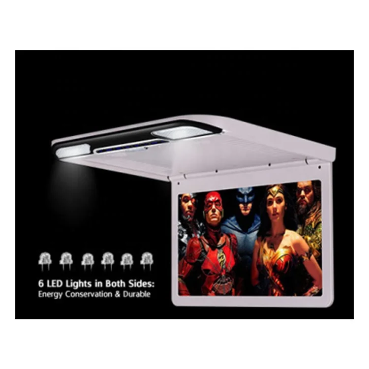 13.3'FHD 1080P Digital Car Roof Mount Monitor Screen Automobile Ceiling TV Multimedia Roof Mount Display Car Video Player