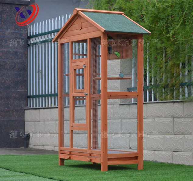 Antique Outdoor Wooden Bird Cage Canary Large With Run AV067