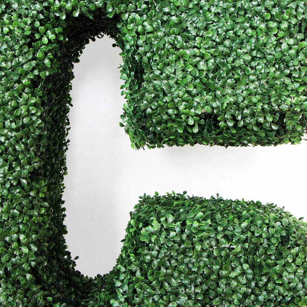 New design artificial boxwood hedge boxwood topiary letter for decor