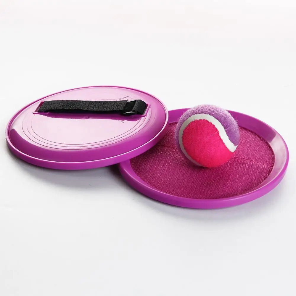 DECOQ Self-Stick Toss Catch Game Set Paddles 2 Paddles 2 Balls -Outdoor Sport Balls Game Catch Ball Game