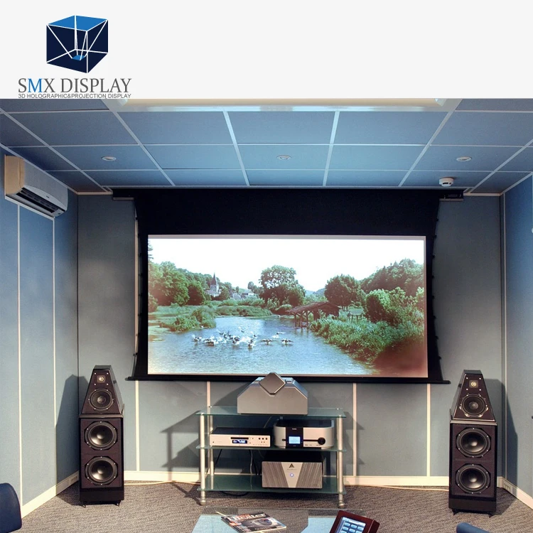 Домашний кинотеатр электрическая проекция вкладка натяжение моторизованный проектор экран