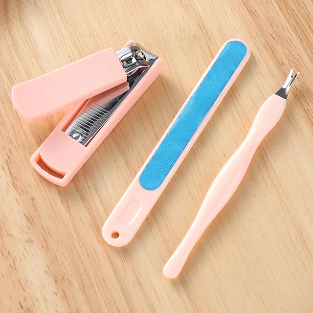Lameila 3pcs wholesale nail file stainless steel custom nail clipper manicure set F0106