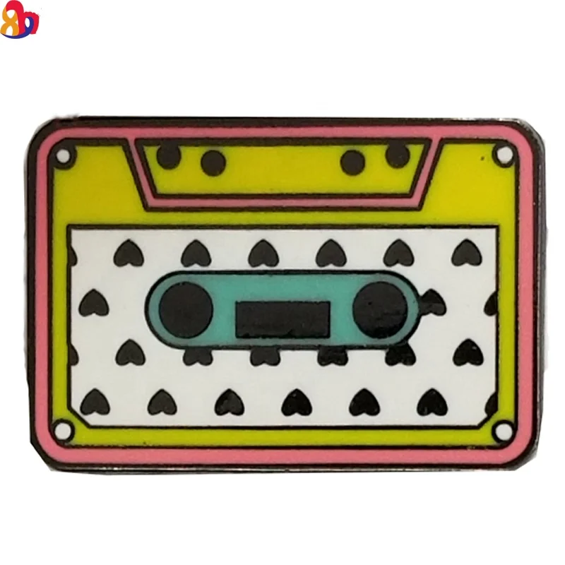 
Cheap recorder design customize lapel pin die cut metal badge emblem for gift 