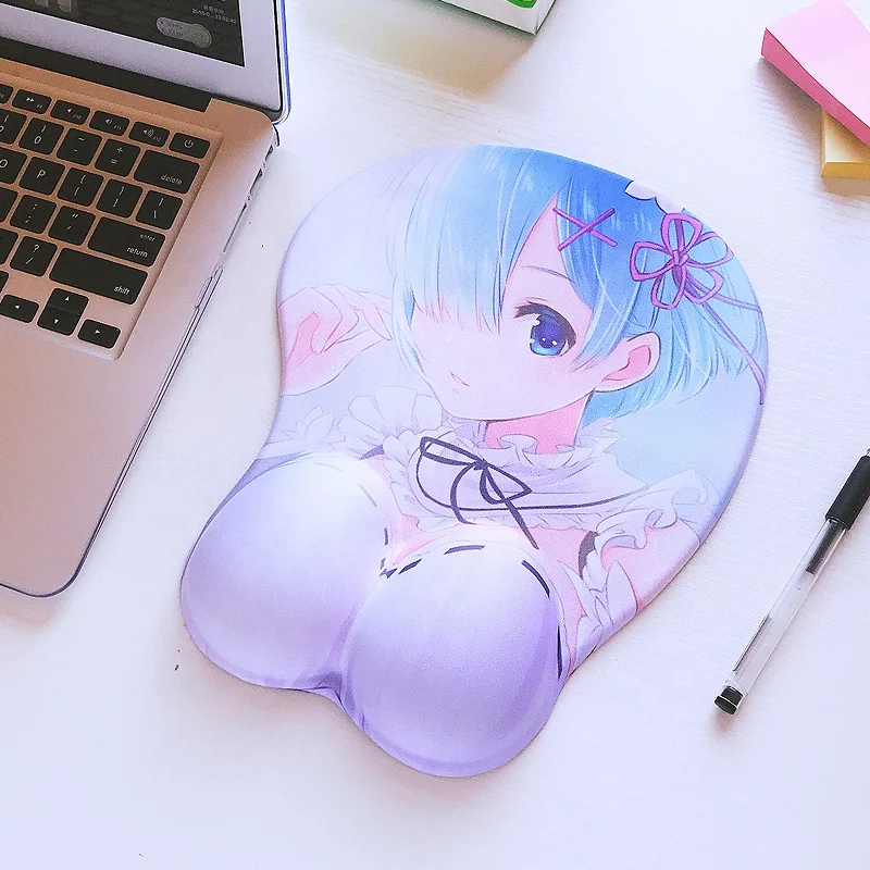 Wholesale custom print breast mouse pads cartoon silicone 3d breast-gel mouse pad wrist rest
