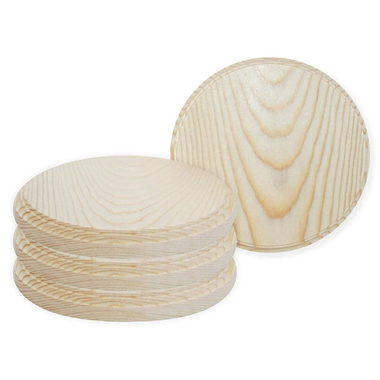 Unfinished Pine Wood Round Wooden Plaque / Multi-purpose Decorative Wooden Base