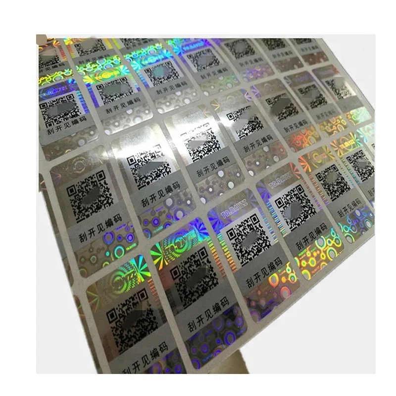 Good quality custom running serial number 3D hologram anti-counterfeit sticker with code