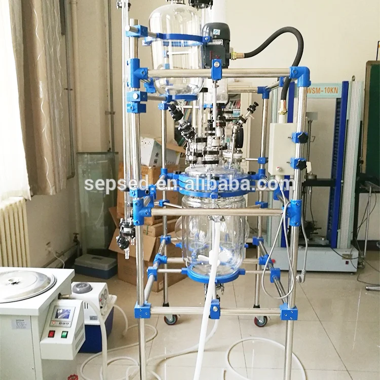 1-200л химическая алкидная смола Гидротермический синтез жакетированный стеклянный реактор