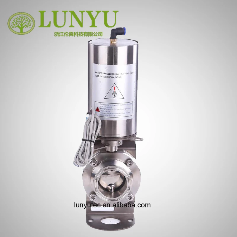 
Stainless Steel Sanitary Pneumatic Butterfly Valve with Position Sensor 
