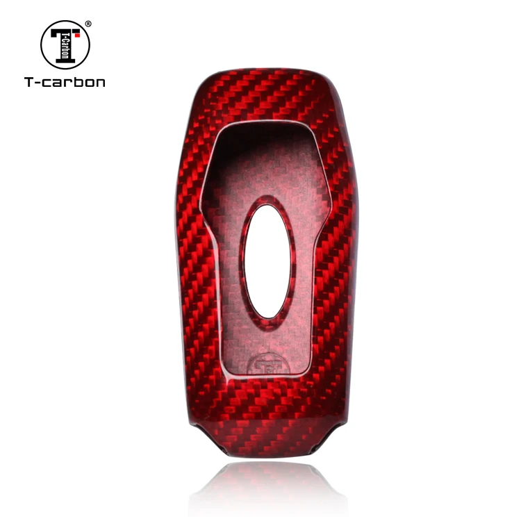 T-carbon Glass Fiber Gloss and Shine Key Cover  For Ford 3 button Key Car Interior Accessories Key Case
