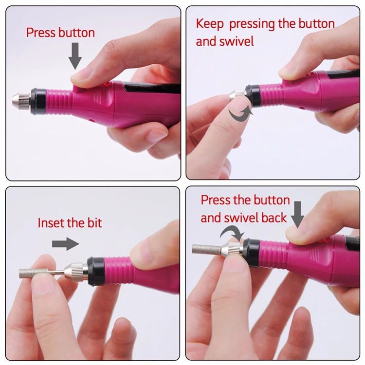 
File Kit Electric Manicure Pedicure Acrylic Portable Salon Machine pen shape nail drill DM-13 
