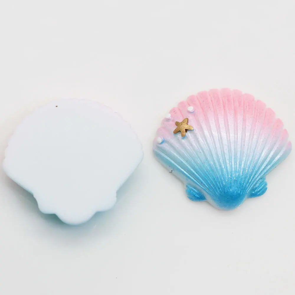 Kawaii Pastel Shell Flatback Cabochons Summer Tropical Mermaid Sea Shells Cabochons Ornament or Scrapbook DIY Crafts