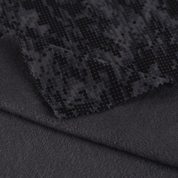 Camouflage printed cvc blend knitting french terry cloth fabric hoodie fabric