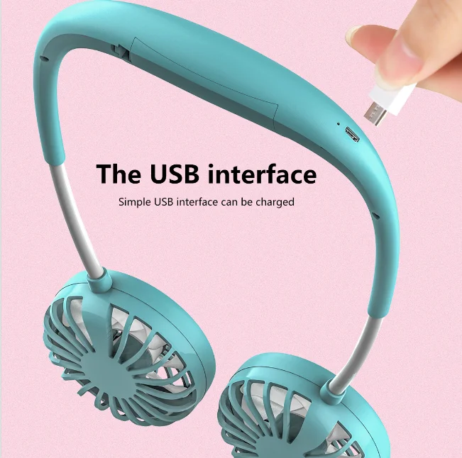 Personal Neck Hanging air cooler Fan Portable Desk Battery Rechargeable USB tiny Fans for Travel Camping Outdoor