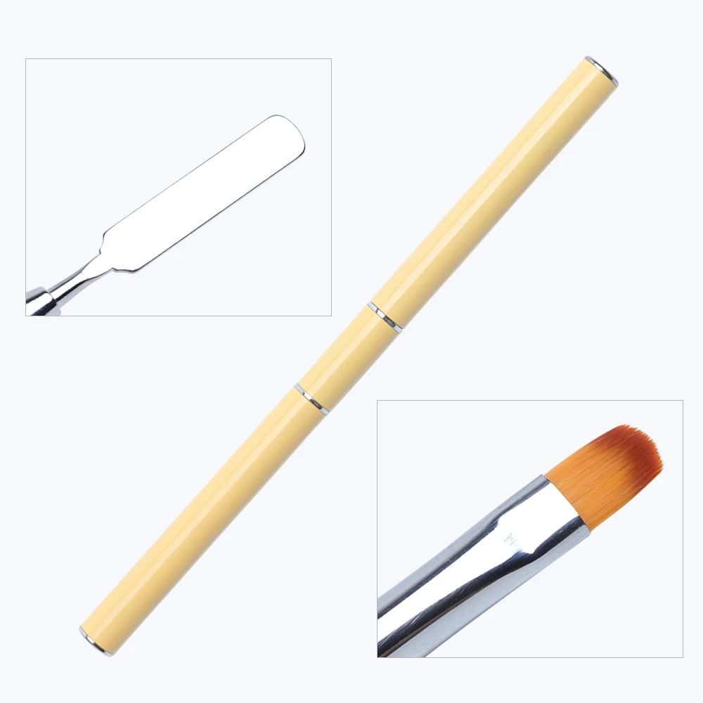 
Double Head metal handle Finger Extension tool for spatula nail art brush 