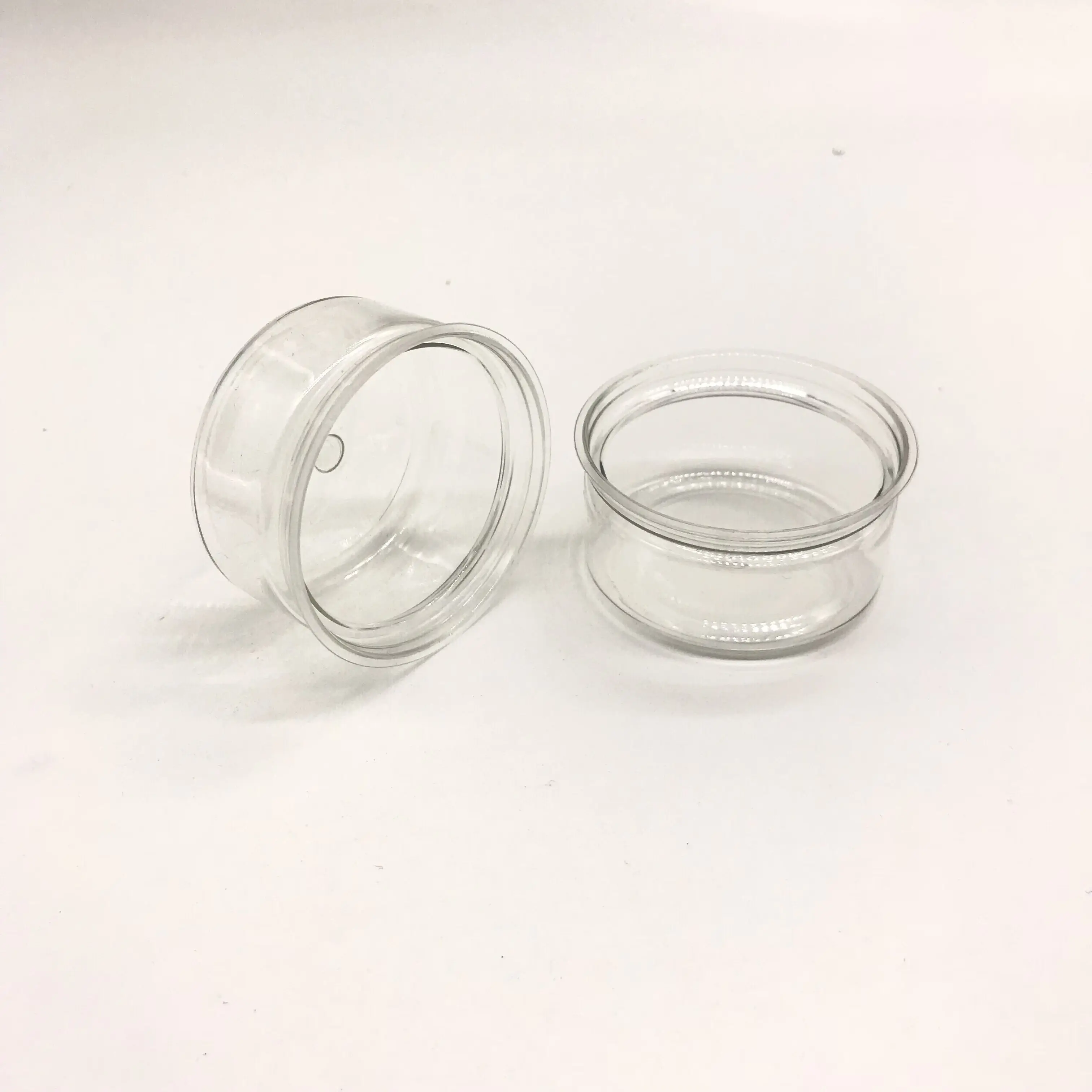 2oz small plastic cans with eoe lids clear 55ml PET easy open can