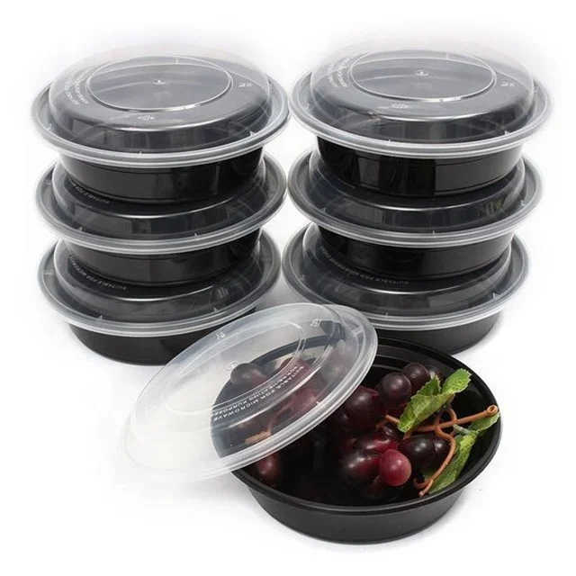 750ml 28oz PP Disposable Round Plastic Takeout Containers Food Packaging Box
