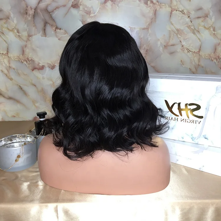 Qing Dao Shy Hair Wig 150% Density Body Wave Bob Natural Hair Wig With Bang Short Wigs For Black Women