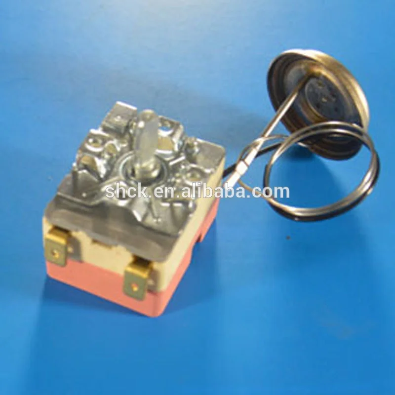 Capillary washing machine thermostat