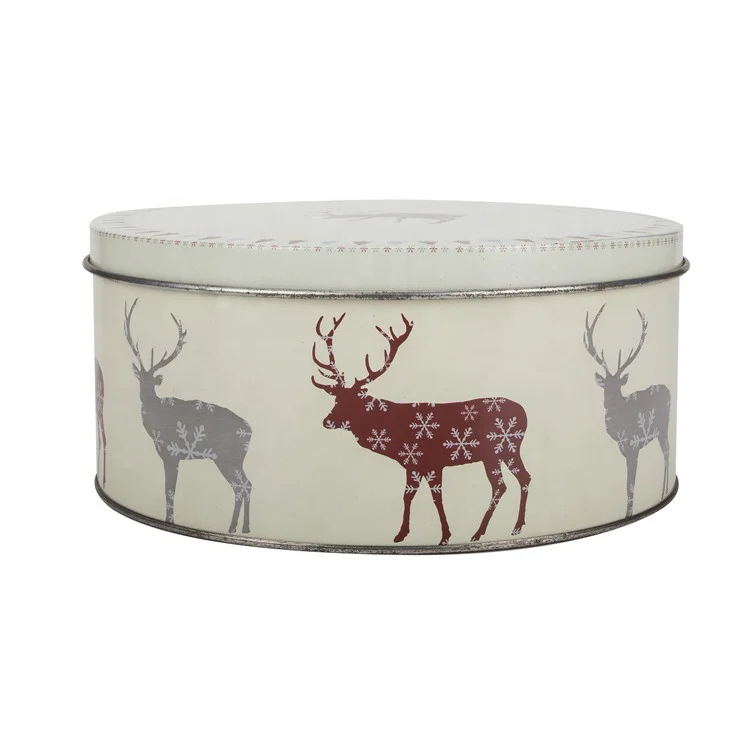 Оптовая продажа модные дизайнерские пищевые контейнеры круглой формы металлическая жестяная коробка для хранения