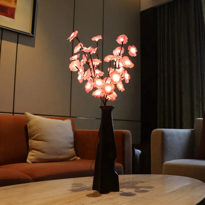 Светодиодная подсветка в виде цветка розы, Волшебная ветка, Цветочный Свет, искусственный парик 50 см, освещенный цветок, освещение для дома, вечеринки, свадьбы, искусственные цветы